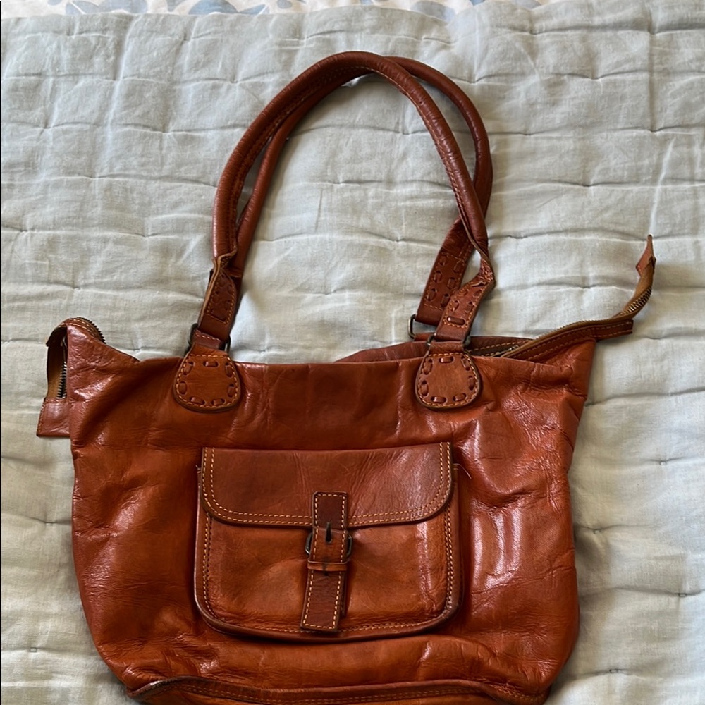 Elegant Brown Leather Tote Bag